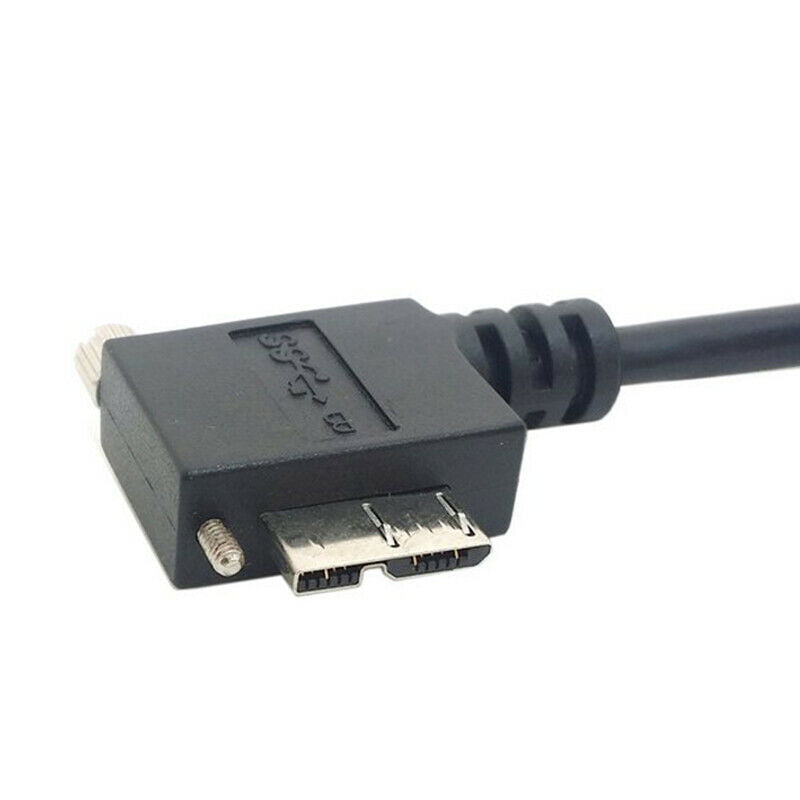 USB 3.0 A Male to Micro-B Left Angled 90 Degree Cable With Locking Screws f R6T8