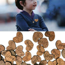 Love Shaped Retro Button Children Patch Puzzle Wooden DIY Handmade But DNO