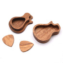 2Pcs Picks Holder With Wooden Picks Box For Guitar