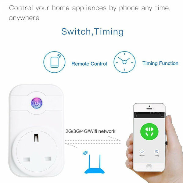 US Smart Power Socket WiFi 2G/3G/4G Remote Control Time Switch For Amazon Alexa