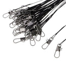 50pcs Steel Fishing Wires Leaders With Safety Snaps And Rolling Swivels