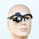 LED Light Magnifying Glass Headband Magnifier Optical Lenses 10X 15X 20X 25X