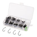 200pcs Steel Barbless Barbed Fishing Hooks with Float Stoppers & Rig Beads