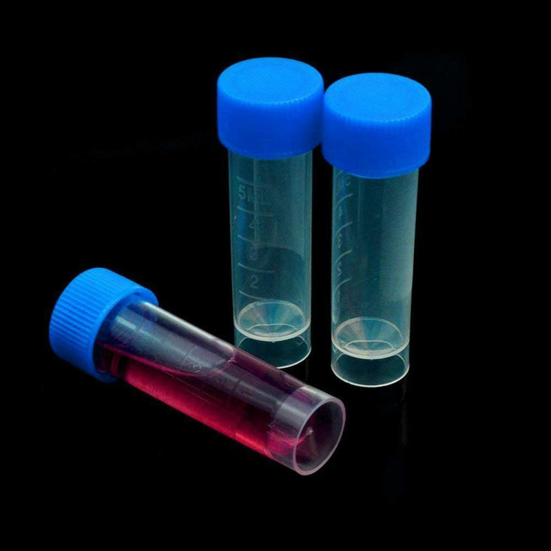 3pcs Plastic Test Tubes Vial Screw Seal Cap Pack Container Cryopreservations