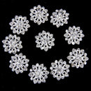 10Pcs Rhinestone Flower Sewing Buttons Wedding Party Decor DIY Craft 22mm