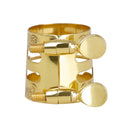 Brass Alto Saxophone Mouthpiece Protective Cap Cover with Ligature Fastener,