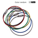 20pcs Metal Stainless Steel Wire Ropes Carabiner Key Hanging Cable EDC Tool