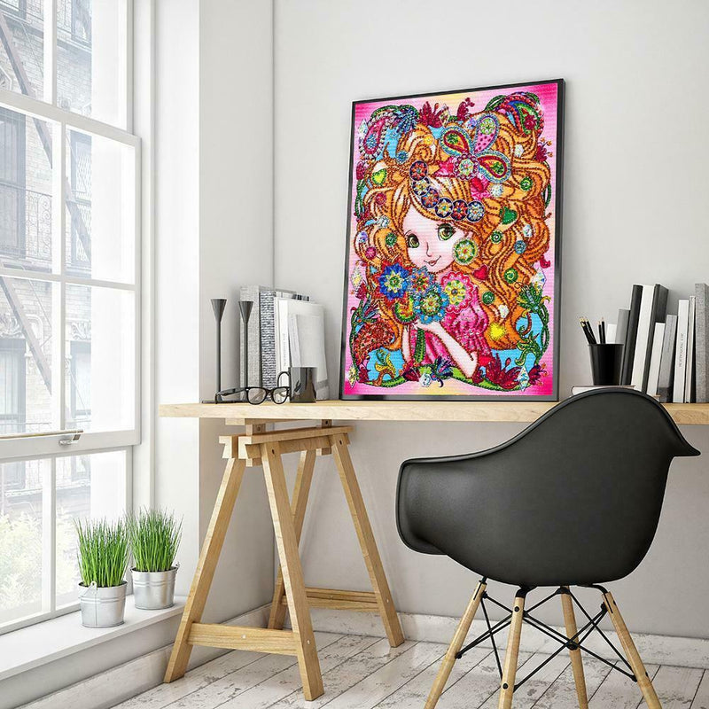 5D DIY Special Shaped Diamond Painting Girl Cross Stitch Mosaic Craft Kits