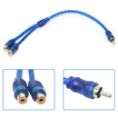 Car MP3 Audio RCA 1 Male to 2 Female Y Splitter Cable Adapter Cord 25cm