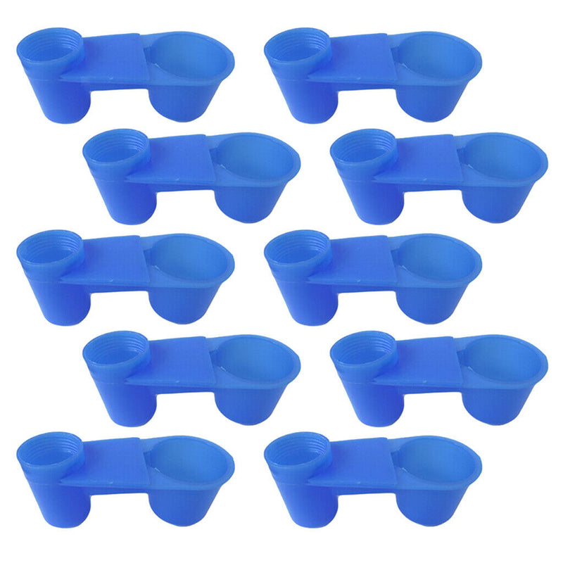 10pcs Blue Bird Drinker Feeder Cups Parrot Water Bottle Feeder for Cage