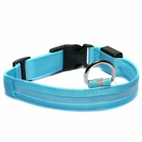 Pet Dog Puppy Cat Kitty LED Flashing Light Collar Multicolor Adjustable S