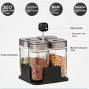1 set Glass Spice Jar Seasoning Box Salt Sugar Pepper Shaker Condiments Bot S9V6