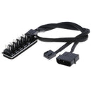 1 To 5 4Pin CPU cooling fan hub splitter adapter braided power cable 40cm OZ