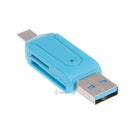 Dual Port OTG USB 2.0 For SD T-Flash Memory Card Reader Adapter For PC Laptop