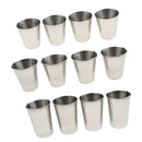 Set of 12Pcs Drinking Cups Shatterproof Tumblers Stainless Steel, Perfect for