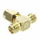 2 Pcs RP SMA Male to Two RP SMA Female Triple T RF Adapter Connector 3 way  N2S6