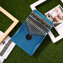 17 Keys Kalimba Wood Mahogany Mbira Thumb Piano Musical Instrument (Blue) A