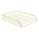 Office Desktop Metal Stackable File Document Letter Tray Organizer Golden