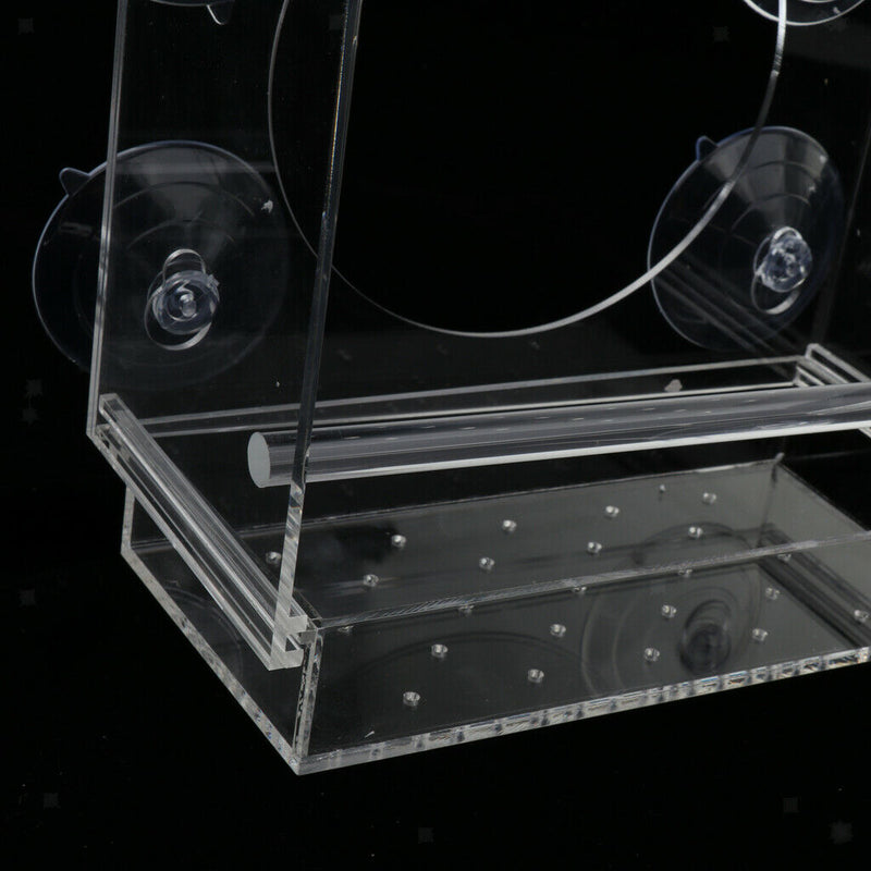 Acrylic Bird Seed Container Feeder For Birds Cage Weatherproof Birding