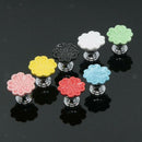 4x Creative Orchid Ceramic Drawer Cabinet Door Handles DIY Cupboard Knobs -Green