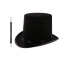 Black Top Hat Magician Hat & Magic Wand Props Halloween Party Fancy Dress