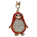 1pcs Bling Rhinestone Lovely Red Penguin Metal Keychain Keyring