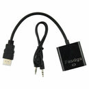 Fasdga HDMI to VGA converter adapter + 3.5 mm audio jack full HD 1080P blackF5E8