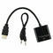 Fasdga HDMI to VGA converter adapter + 3.5 mm audio jack full HD 1080P blackF5E8