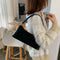 Fashion Women Handbag PU Leather Shoulder Shopping Bag Elegant Tote (Black)