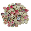 150x DIY Assorted 2 Holes Wood Buttons for Sewing Scrapbooking Craft 15/20mm