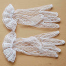 2 Pairs Short Wedding Gloves Bride Beaded Lace Formal Evening Party Pro ABX