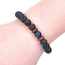 Men's Prayer Mala Beads Lava Rock Stone Chrysocolla Beaded Yoga Bracelets GiftBX