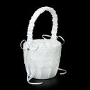 Satin Lace Embellished Wedding Flower Girl Basket---White