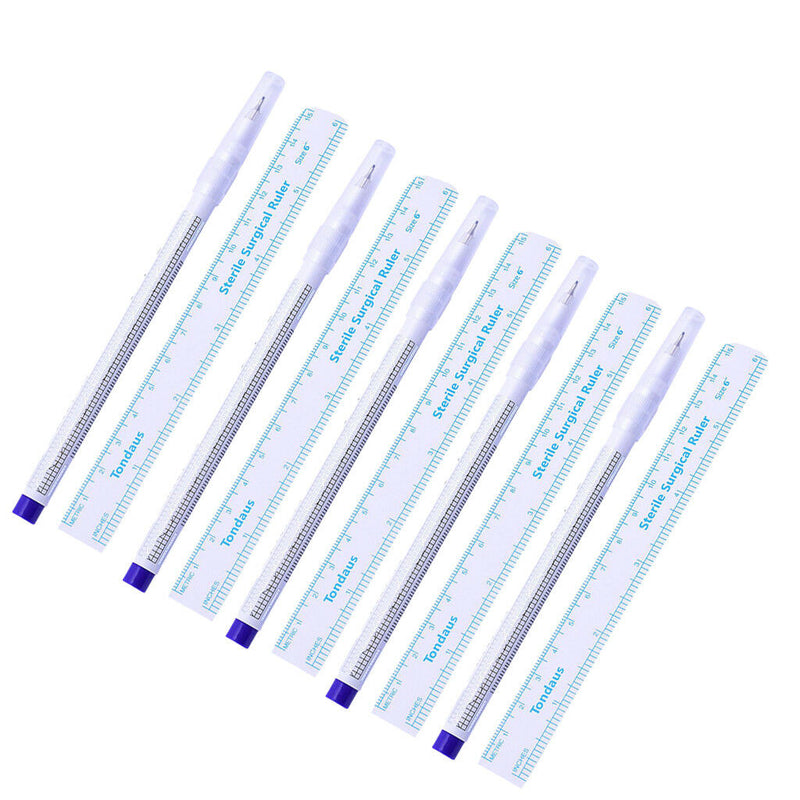 5 x Tattoo Piercing Skin Marker   Scribe Pen w/ Paper Ruler