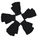 Men Black Knitted Stretch Elastic Warm Half Finger Fingerless Gloves Winter Z