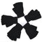 Men Black Knitted Stretch Elastic Warm Half Finger Fingerless Gloves Winter Z