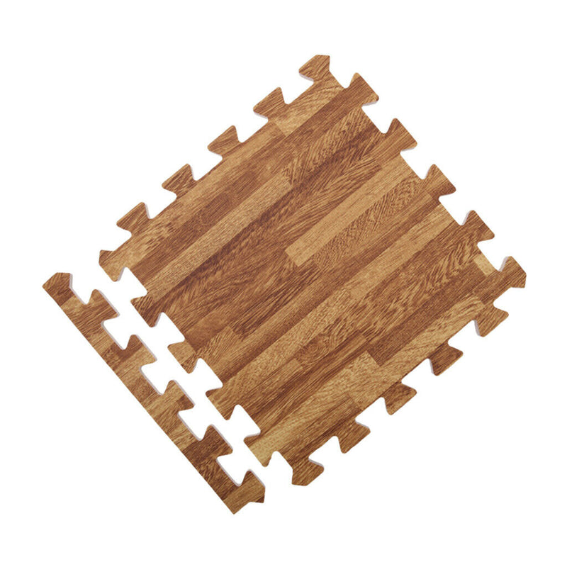 18Pcs Dark Wood Effect Foam Mats Interlocking Tiles Floor Protection 30x30cm
