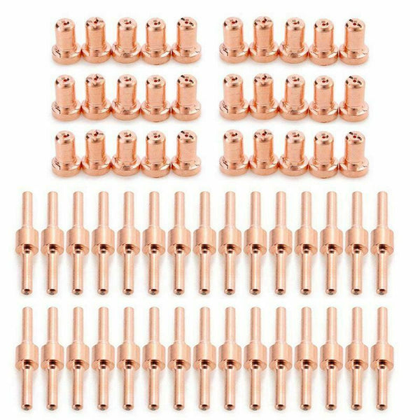 60pcs Red Copper Extended Long Plasma Cutter Tip Electrodes&Nozzles Kit Con P8K1