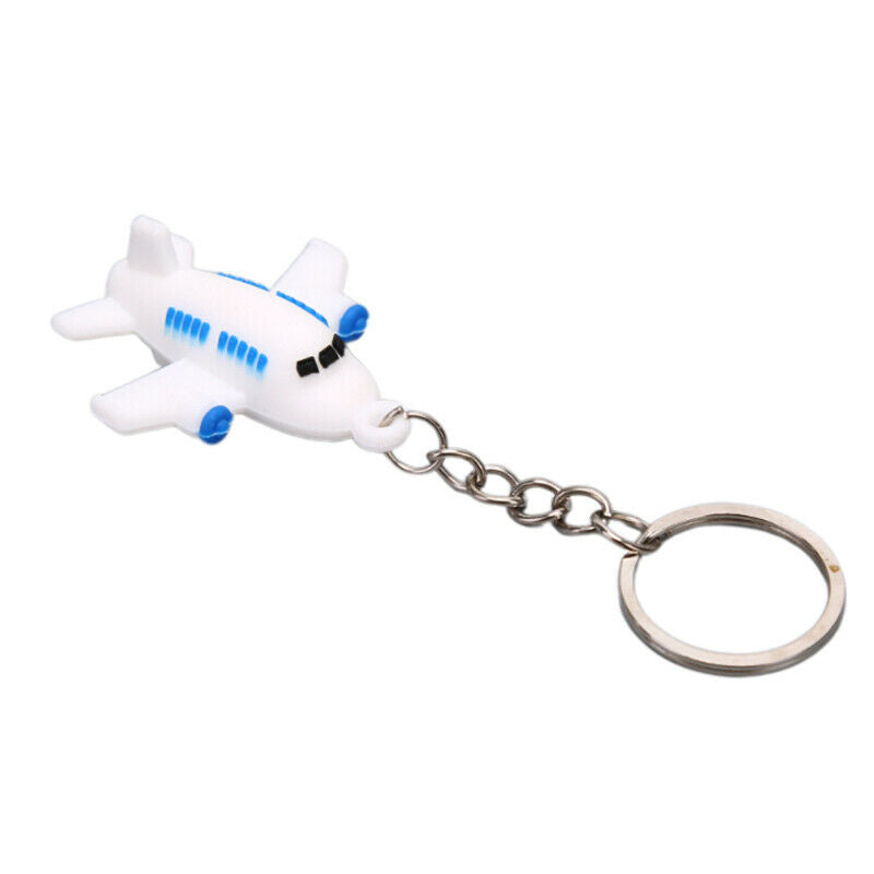 4Pcs/lot Silicone Airplane Keychains Pendant Keyring Friendship Jewelry Gift New