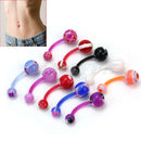 10x Fashion Women Round Plastic Ball Belly Button Bar Ring Jewelry