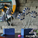 Handcrafted Wooden Nautical Shells Ornament Home Office Desktop Decor Navy