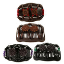 4PCS Magic Wooden Bead Stretch Double Side Combs Bun Maker Hair Stying Tool