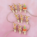 10Pcs Christmas Tree Elk  Wooden Clip Photo Paper Postcard Craft DIY Clips ME