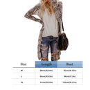 Women Casual Long Sleeve Cotton Cardigan Loose Fashion Print Tops (Grey L) A