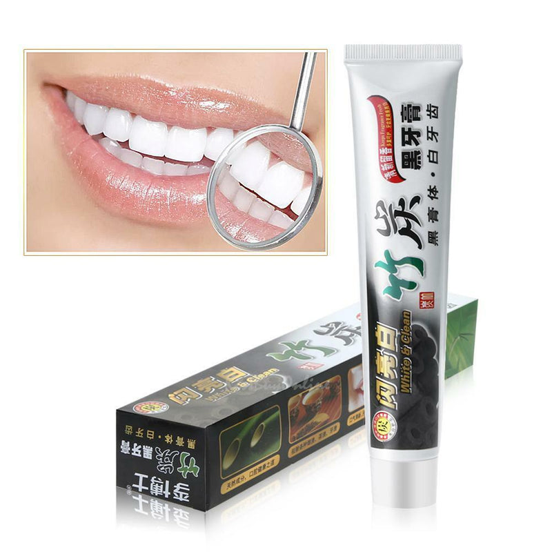 100g Bamboo Activated Charcoal Black Toothpaste Stains Remover Teeth Whitening