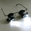 Eye Jeweler Watch Repair 20X Magnifier Magnifying LED Lights Glass Loupe Le