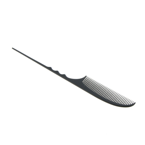Carbon Fiber Fine-tooth Pin Hairdressing Hair Styling Rat Tail Comb Black