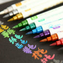 10Pcs DIY Paint Pens Art Metal Marker Double-Sided Highlighter Pens Marker