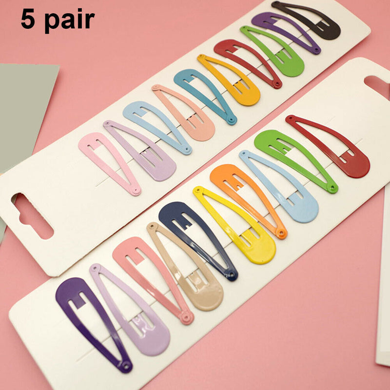Girls Mini Metal Princess Side Hair Clip Candy Color