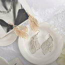 Women's National Retro Earrings Hollow Multi-layer Leaf Earrings C2H9 Y6E0